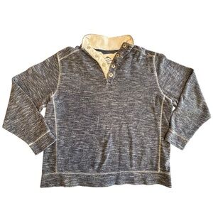 Tommy Bahama Snap Neck Pullover Sweatshirt Men’s Medium Blue/Gray Heather